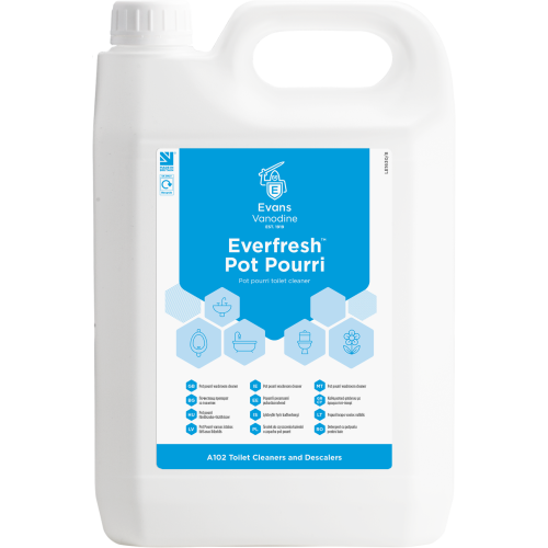 Evans Vanodine Toilet Cleaners & Descalers Everfresh Pot Pourri Toilet & Washroom Cleaner 5 litre (Box of 2)