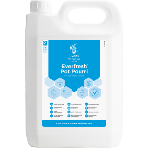 Evans Vanodine Toilet Cleaners & Descalers Everfresh Pot Pourri Toilet & Washroom Cleaner 5 litre (Box of 2)