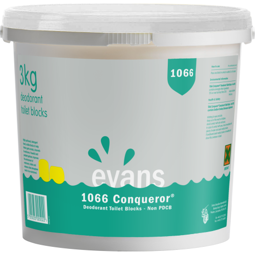 Evans Vanodine Toilet Cleaners & Descalers 1066 Conqueror Deoderant Toilet Blocks 3kg