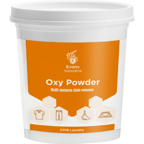 Evans Vanodine Laundry Oxy Powder Multi Purpose Stain Remover 1kg (Box of 6)