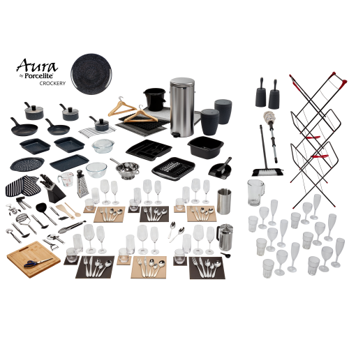 Elite Inventory Pack with Aura by Porcelite Tide Crockery - 8 Berth