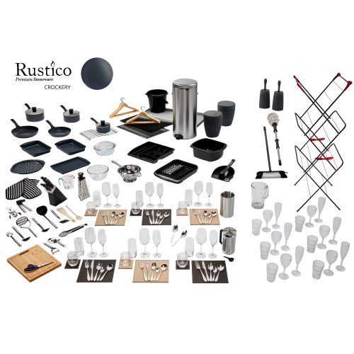 Elite Inventory Pack with Premium Rustico Dusk Crockery - 8 Berth