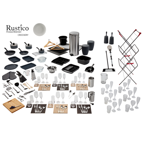 Elite Inventory Pack with Premium Rustico Ivory Crockery - 6 Berth