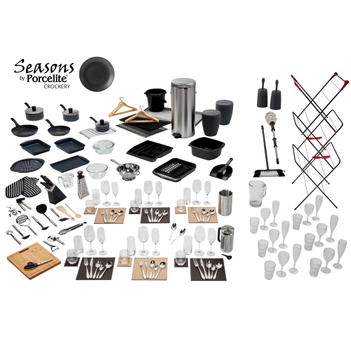 Elite Inventory Pack with Seasons Graphite Crockery - 6 Berth