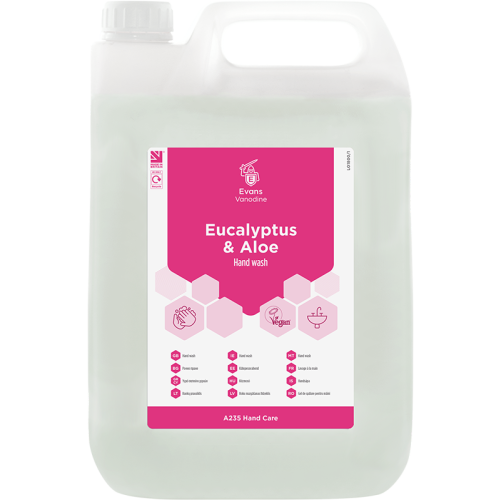 Evans Vanodine Eucalyptus & Aloe Pearlised Hand Wash 5 litre (Box of 2)