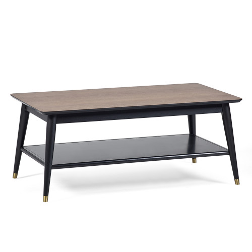 Findlay Walnut and Black Coffee Table (D60 x W110 x H45cm)