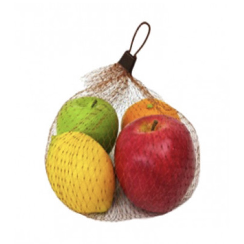 Bag of 4 Plastic Mixed Fruit (Lemon, Orange, Green and Red Apple)