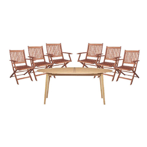 Ellipse Wooden 6 Seater Manhattan Dining Set