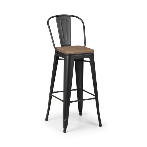 Grafton Mocha Elm Bar Stool  (D42 x W41 x H107cm)