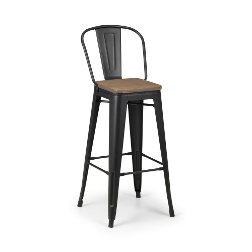 Set of 4 Grafton Mocha Elm Bar Stool (D42 x W41 x H107cm)