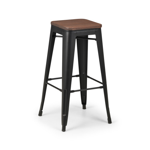 Grafton Mocha Elm Backless Bar Stool  (D43 x W43 x H76cm)