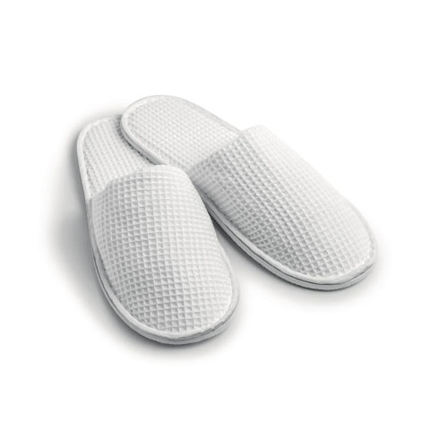 Chequers White Polycotton Closed Toe Slippers 80g (Box of 10)