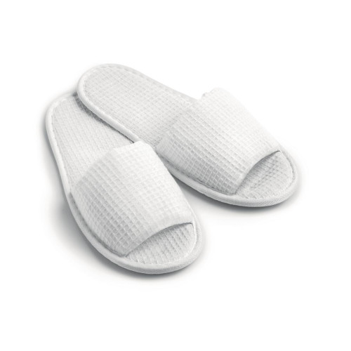 Chequers White Polycotton Open Toe Slippers 80g (Box of 10)