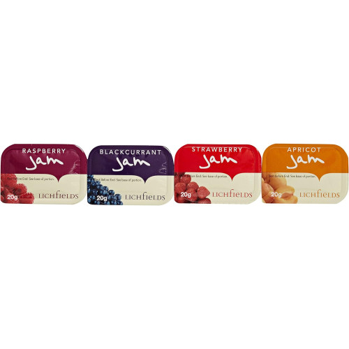 Lichfields Assorted Jam Portions 20g (Box of 100)