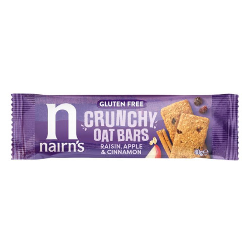 Nairn's Raisin, Apple and Cinnamon Crunchy Oat Bars GF (Box of 10)