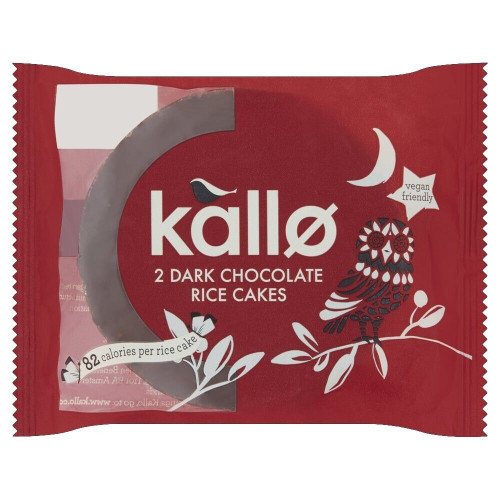 Kallo Dark Chocolate Topped Rice Cakes VF (Box of 30)