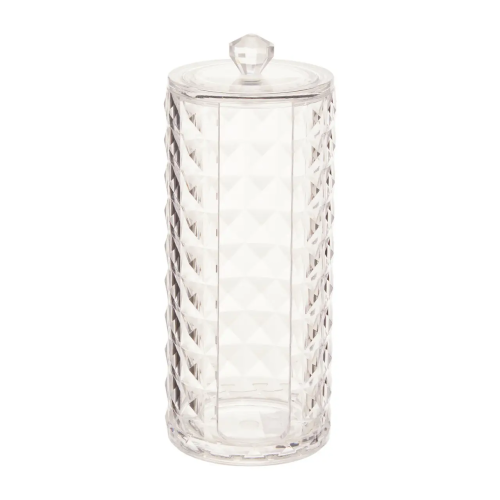 Textured Clear Plastic Cotton Pad Container