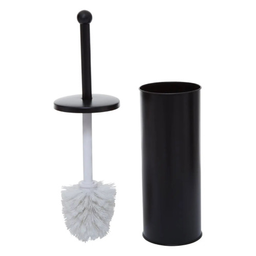 Black Stainless Steel Enclosed Toilet Brush Set