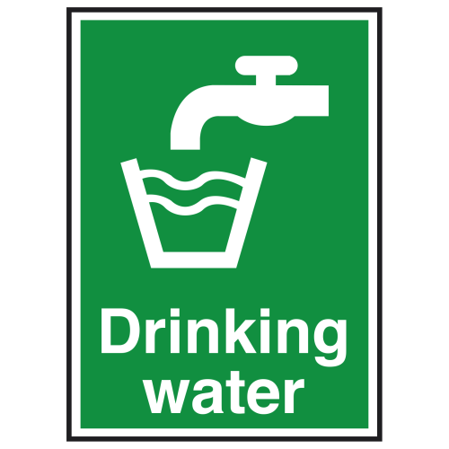 Drinking Water Sticker 10 x 15cm - Yellow