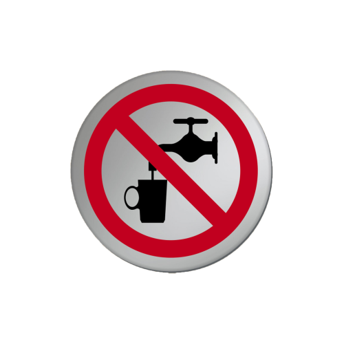 Metal Adhesive Not Drinking Water Sign 8cm