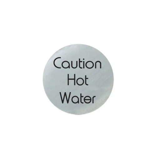 Metal Adhesive Caution Hot Water Sign 8cm