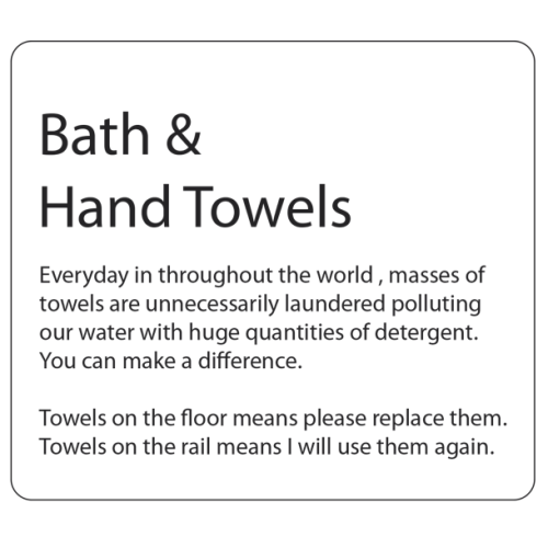 Bath and Hand Towel Sticker 8 x 7cm (Box of 5) - Clear