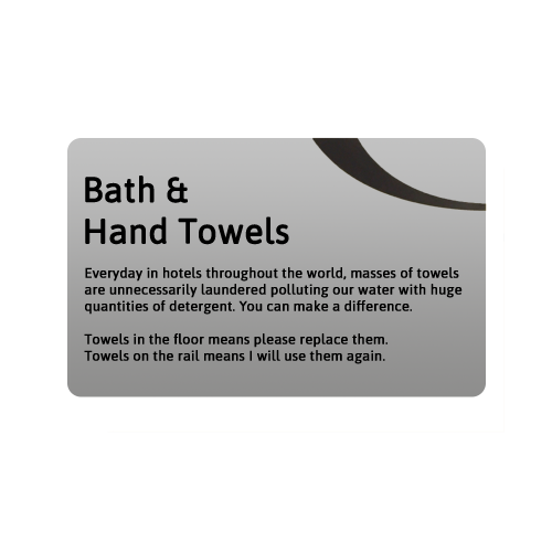 Silver Bath and Hand Towel Tent Notice 10 x 7cm (Box of 5)