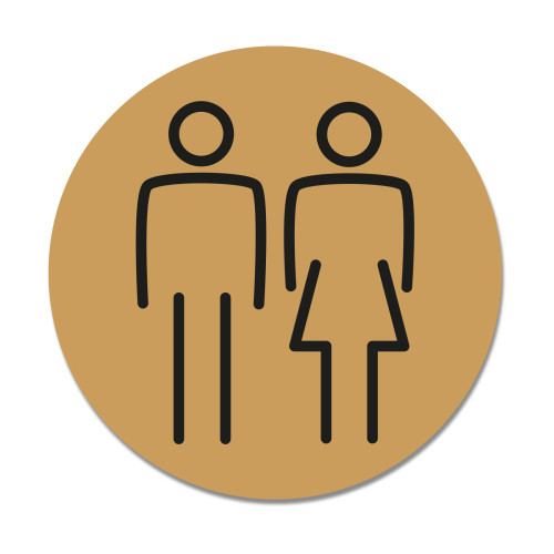 Gold Laser Laminate Generic Toilet Sign 15cm