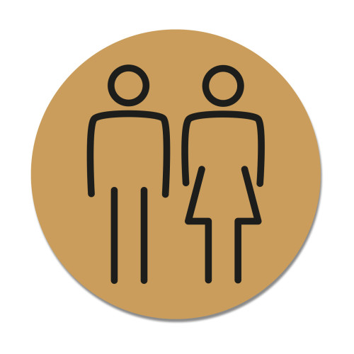 Laser Laminate Generic Toilet Sign 15cm - Gold