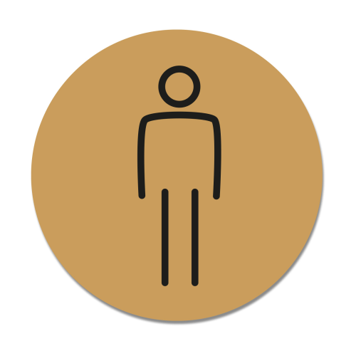 Laser Laminate Gents Toilet Sign 15cm - Gold