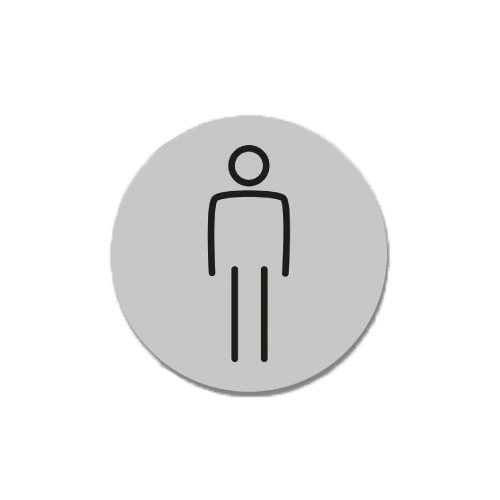 Laser Laminate Gents Toilet Sign 15cm - Silver
