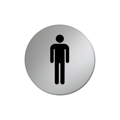 Plastic Gents Toilet Sign 8cm - Satin Silver