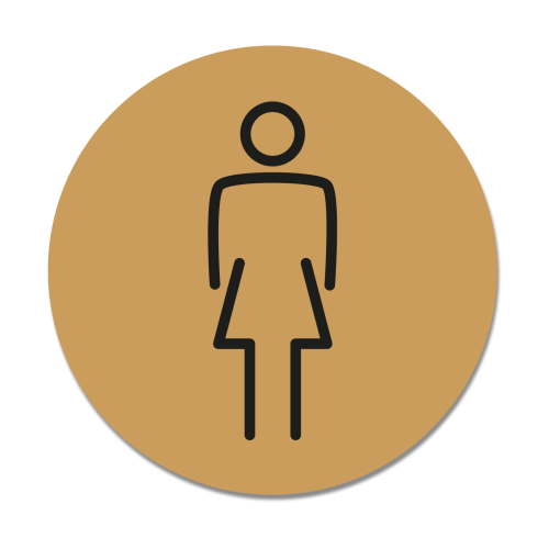 Laser Laminate Ladies Toilet Sign 15cm - Gold