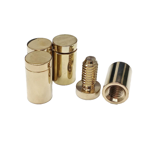 Polished Stand Off Wall Mounts 1.3 x 1.9cm (Box of 4) - Gold