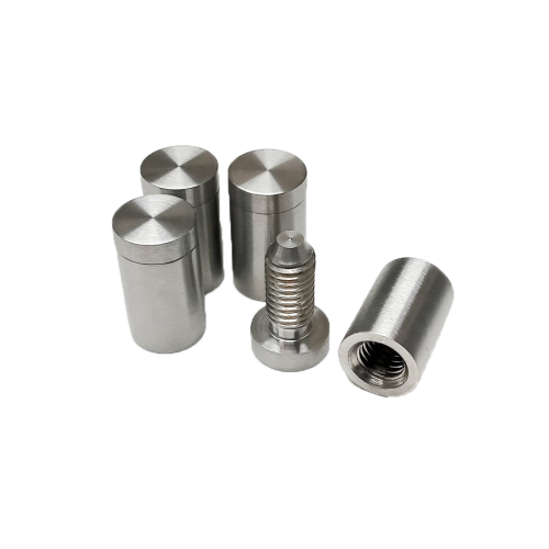 Polished Stand Off Wall Mounts 1.3 x 1.9cm (Box of 4) - Silver