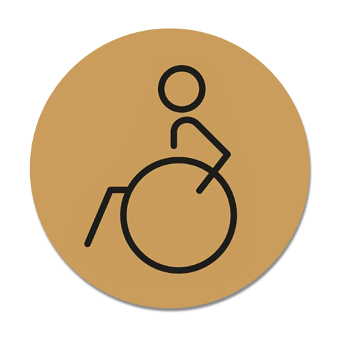 Gold Laser Laminate Disabled Toilet Sign 15cm