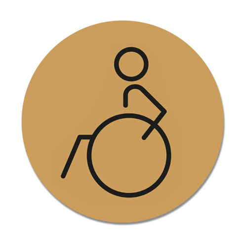 Laser Laminate Disabled Toilet Sign 15cm - Gold