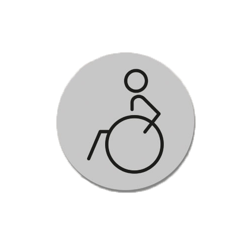 Laser Laminate Disabled Toilet Sign 15cm - Silver