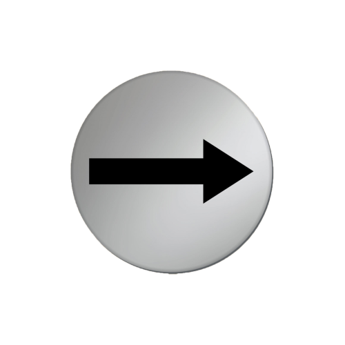 Plastic Arrow Directional Sign 8cm - Satin Silver
