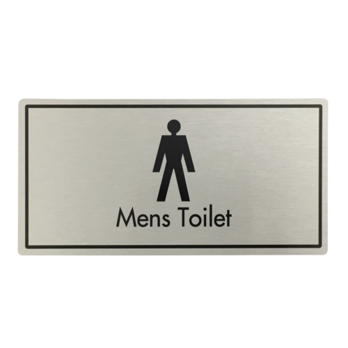 Adhesive Gents Toilet Sign 20 x 10cm - Silver