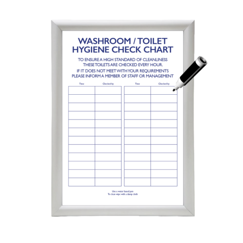 Silver A4 Snap Frame Toilet Check Sheet