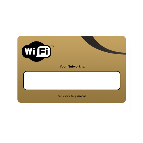 Gold Aluminium Free Wifi Tent Sign 10 x 7cm (Box of 5)