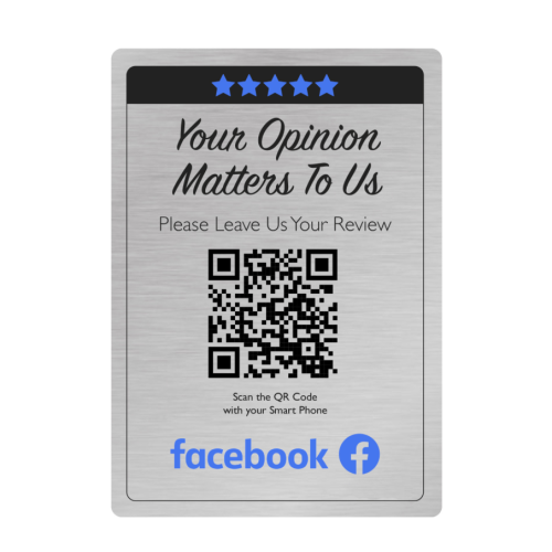 Please Leave Us A Review Facebook Sign 15 x 21cm (Box of 5)