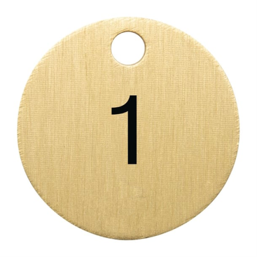 Gold Engraved One Hole Number Disc 4cm (1-33)