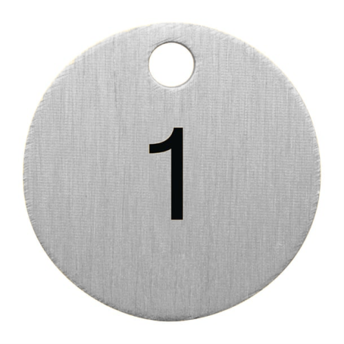 Silver Engraved One Hole Number Disc 4cm (1-33)