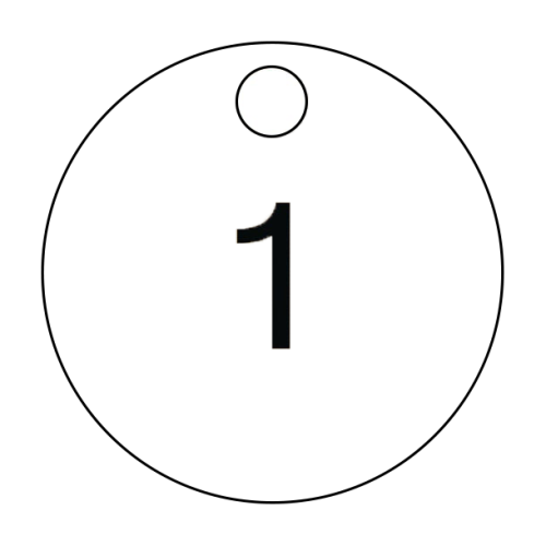 White Engraved One Hole Number Disc 4cm (1-33)