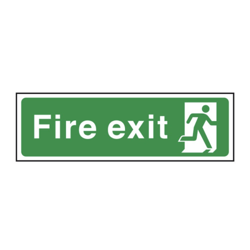 Adhesive Vinyl Fire Exit Safety Sign 30 x 10cm (Box of 20)