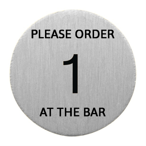 Silver Engraved Adhesive Order Number Disc 4cm (Box of 20)