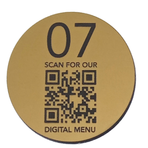 Gold Adhesive Round QR Table Number 6cm (Box of 10)
