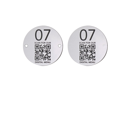 Silver Adhesive Round QR Table Number 6cm (Box of 10)